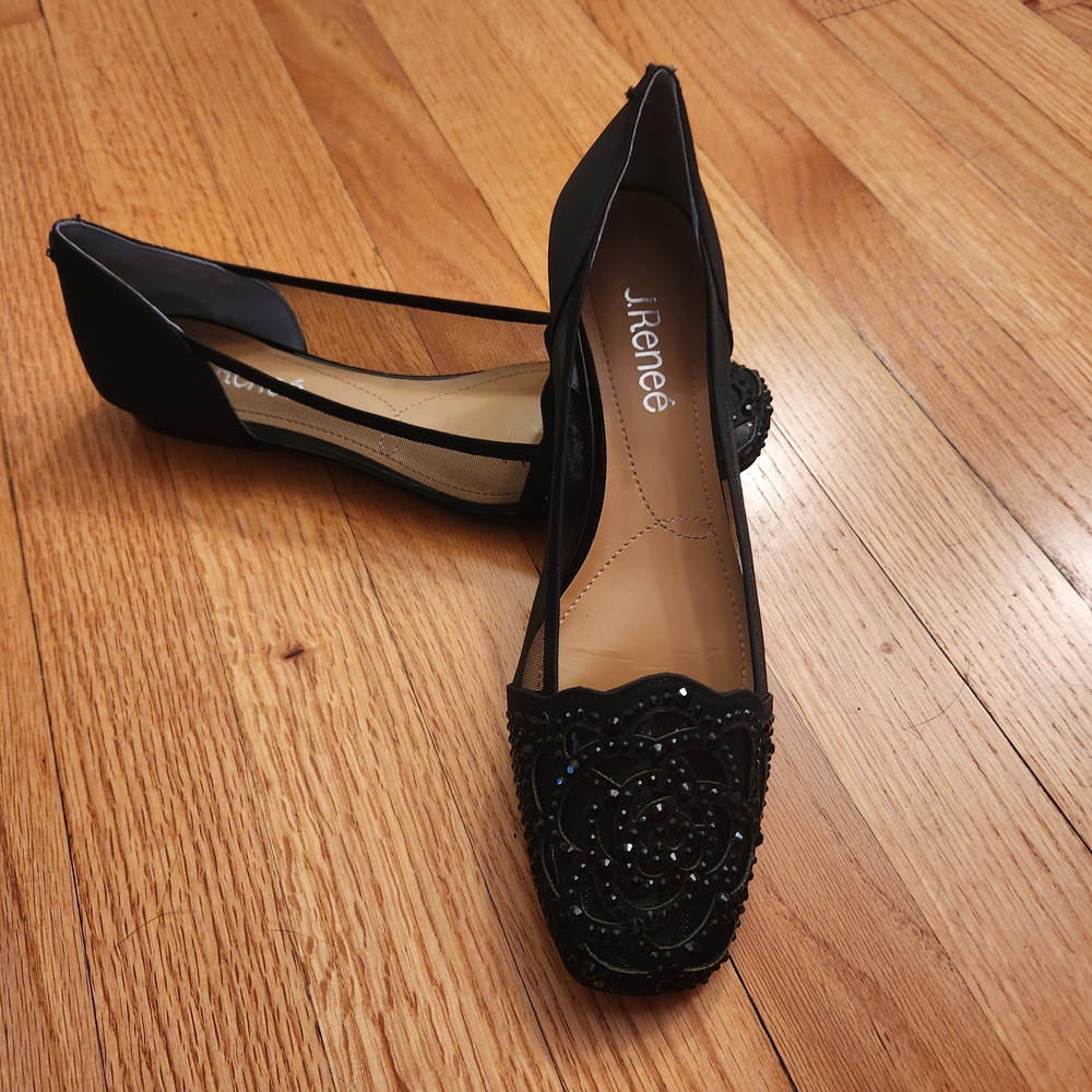 J.Renee Black Beaded Loafers
